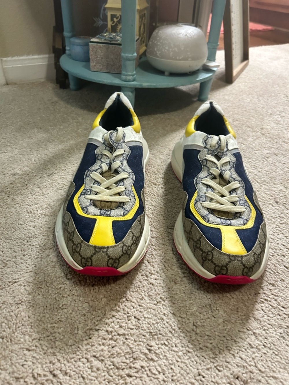 Gucci Rhyton sneakers in the Beige White Yellow'  color-way Size 14 Men’s - Picture 2 of 12